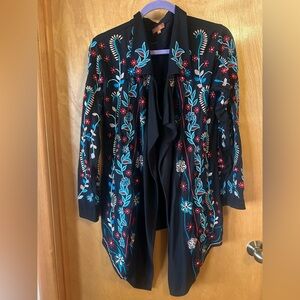 Scully western embroidered cardigan